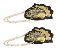 Mipcase Charreteras Decorativas para Mujer Par de Charreteras de Hombro Retro Cadena Metálica Accesorio Vintage para Ropa Broche de Hombro Estilo Academia Elegantes