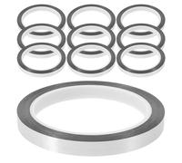 Mipcase Cinta Adhesiva de Aluminio Plateada para Aplicaciones Decorativas y Arte Mural, Autoadhesiva Borde Preciso, 10mm X 50m, Paquete de 10 Unidades