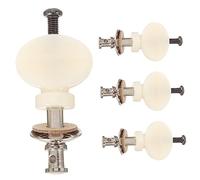 Mipcase Clavijas De Ukelele 4 Piezas Afinadores Metálicos De Ukelele Diseño De Mango Redondo Herramientas De Afinación Para Instrumentos Musicales Color Blanco