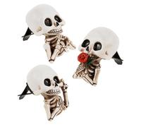 Mipcase Clip Ambientador para Coche con Diseño Calavera Sonriente 3 Unidades para Ventilación Difusor de Perfume Portátil con Almohadilla Recambiable Compatible con Rejillas de Aire