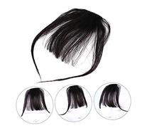 Mipcase Clip Flequillo Recto Natural Extensión de Cabello Femenino Ultra Delgada Postizo con Pinzas Ajustables con Cabello Real Apariencia Natural para de Rostro