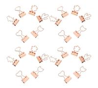 Mipcase Clips Metálicos de Oro Rosa 24 Pcs Formas de Corazón Gato Pingüino Cactus y Flor Mini Clips para Carpetas y Organización de Oficina Escuela y Embalaje de Alimentos