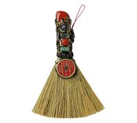 Mipcase Colgante de Escoba de Bruja de Cuarzo Natural Rojo 1 Pieza Cristales de Cinco Elementos Decoración Feng Shui para Meditación y Ambientación de Halloween