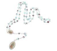 Mipcase Collar de Cuentas de Rosario para Hombre Verde Colgante Nuestra Señora de Guadalupe, Cadena Religiosa Ajustable, Joyería Católica para Oración y Uso Diario