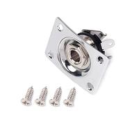 Mipcase Conector Jack De Guitarra Eléctrica Con Placa Cromada Cuadrada, Salida De 6,35 Mm (1/4), Conector De Cobre Con Tornillos, Accesorio Para Guitarra Eléctrico