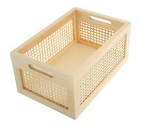 Mipcase Contenedor de Almacenamiento Tejido de Bambú, Cesta de Almacenamiento de Bambú, Gran Capacidad, Madera, sin Rebabas, Protege Manos, para Guardar Juegos y Toallas