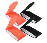 Mipcase Correas para Esquís Ajustables 4 Piezas Negras y Naranjas, Bandas de Sujeción Resistentes para Transporte y Almacenamiento de Equipo de Esquí al Aire Libre