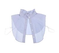 Mipcase Cuello Falso Desmontable Mujer Rayas Azul Claro Collar Decorativo 1 Pieza para Blusas Suéteres y Camisetas Cuello en V Accesorio Versátil para Uso Diario y Ocasiones Obsequios