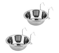 Mipcase Cuencos Colgantes para Perros Tazón De Agua En Acero Inoxidable Tamaño m Práctico para Jaulas Alimentación Mascotas 2 Piezas para Perros Pequeños y Medianos