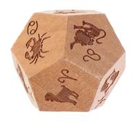 Mipcase Dados Poliédricos de Madera para Mesa Dado de Tarot con Diseño de Constelaciones Zodiacales Accesorio Divertido para Fiestas Compacto y Duradero