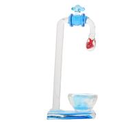Mipcase Decoración de Acuario Artificial con Grifo Flotante, Pecera de Escritorio Pequeña de Vidrio para Oficina, Adorno Minimalista y Portátil para Decoración de Mesa, Contenedor de