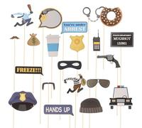 Mipcase Decoraciones para Fiestas De Policías Y Ladrones: 21 Piezas De Accesorios para Fotomatón Accesorios para La Escena del Crimen Decoraciones para Fiestas De Policías De La Cárcel