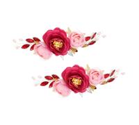 Mipcase Diadema de Flores de Peonía Artificial para Novia 2 Piezas Tocado Nupcial Ligero y Cómodo Guirnalda Floral China para Boda Tradicional y Moderna