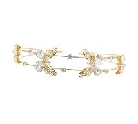 Mipcase Diadema de Mujer Lazo de Cristal Brillante y Doble Capa de Aleación de Zinc, Tocado Elegante para Bodas y Accesorios Cabello de Novia