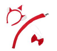 Mipcase Diadema Navideña De Gato Orejas De Gato Adorables Gorro De Papá Noel Pajarita y Rabo Accesorios De Fieltro Cabello Para Fiestas Navideñas Cosplay y Decoraciones Festivas Para Adult