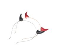 Mipcase Diademas Cuernos de Demonio para Halloween Pack de 2 Piezas Negro y Rojo Accesorio para Fiestas y Disfraces Tocado Creativo para Festivales y Cosplay
