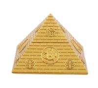 Mipcase Escultura de Pirámide Egipcia, Modelo de Arquitectura del Antiguo Egipto, 9cm, Resina, Dorado, para Coleccionistas, Decoración de Estantería y Proyecto Escolar