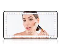 Mipcase Espejo Retrovisor Iluminado para Coche Luz LED Recargable USB Espejo de Tocador Visera Negra para Maquillaje Accesorio Automotor Práctico y Versátil para Viaje