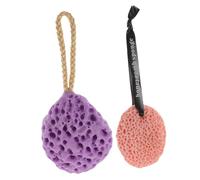 Mipcase Esponja Exfoliante de Baño Panal 2 Unidades Tamaño Mediano para Limpieza Corporal, Adecuada para Adultos y Niños en Uso Diario y Viajes, Esponjas Naturales de Mar Color Gris