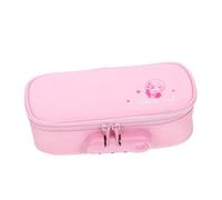 Mipcase Estuche de Lápices con Cerradura de Combinación Gran Capacidad Bolsa Portátil de Lona Oxford para Estudiantes Organizador de Suministros Escolares Rosa