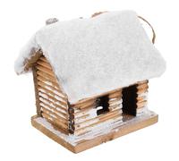 Mipcase Figurita Mini Casa de Madera con LED Decoración Navideña con Luz Cálida Pueblo para Colgar Árbol y Centro de Mesa Adorno Rústico para Hogar Invierno