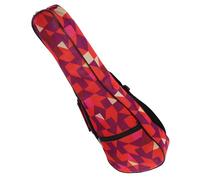 Mipcase Funda para Ukelele de 21 Pulgadas, Bolsa de Transporte de Tela Oxford Patrón Geométrico Rojo, Mochila Práctica y Resistente para Almacenamiento y Viaje de Ukelele
