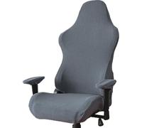 Mipcase Fundas Elásticas Antideslizantes para Sillas Gaming y Oficina, Protector Lavable y Extraíble, Revestimiento Resistente a Arañazos en Felpa Polar, Gris Oscuro, Uso en Cibercafé y