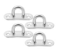 Mipcase Ganchos de Techo de Acero Inoxidable 80 MM Set de 4 Piezas Tornillos Placa Ovalada Resistente para Colgar Hamacas Correas y Sillas Anclajes Marinos para Barcos y Gimnasio