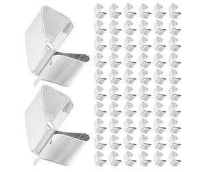 Mipcase Ganchos Metálicos para Canaletas Grandes de Acero al Manganeso, 100 Unidades, Clips Resistentes para Colgar Luces Navideñas Exteriores, Clips para Cables de Luz en Decoración