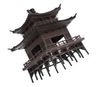 Mipcase Garden Pagoda Statue Mini Pavilion Ornament with Intricate Classical Design For Aquarium and Home Decoration Asian Zen Style Micro Landscape Figurine