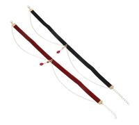 Mipcase Gargantilla de Terciopelo Ajustable 2 Piezas Colgante de Lágrima Cadena de Clavícula Negro y Burdeos Collar Retro Gótico para Mujer y Adolescentes Joyería Estética para