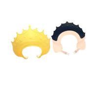 Mipcase Gorros de Champú Ajustables para Niño y Niña, Protección Ojos y Oídos, Material Tpe Resistente, Diseño de Joya en Amarillo Limón y Azul, 2 Piezas para Baño y Corte de Pelo