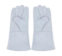 Mipcase Guantes de Trabajo Unisex de Piel de Vaca Auténtica, Resistentes al Calor, Largos y Aislantes, Ideales para Actividades al Aire Libre, Camping y Protección Frío