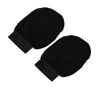 Mipcase Guantes Exfoliantes Ducha y Exfoliación Corporal 2 Unidades de Seda Artificial Negra Masaje y Alta Producción de Espuma para Baño Relajante