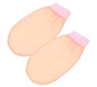 Mipcase Guantes Exfoliantes para Baño 2 Piezas de Tela de Seda Imitada Rosa Suave para Limpieza Profunda y Exfoliación Corporal, Manoplas de Baño para Piel Revitalizada y Suave