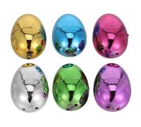 Mipcase Huevos de Pascua de 6cm 6 Piezas Metálicos de Plástico para Rellenar , Reutilizables y Fáciles de Agarrar en Fiestas de Primavera Ideales para Cestas y Búsquedas de Huevos
