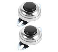 Mipcase Interruptor de Bocina Momentáneo para Coche, Botón Pulsador Metálico Plata, Paquete de 2 Piezas Sonido y Potente para Vehículos Eléctricos