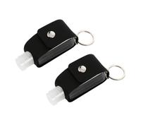 Mipcase Juego de 2 Botellas de Almacenamiento Vacías de 30ml Tapa, Funda Protectora de Pu Negra Compacta y Portátil para Guardar Cosméticos y Gel de Manos