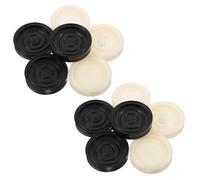 Mipcase Juego de Ajedrez y Damas 24 Piezas de Plástico Negro y Blanco, Accesorio para Juego de Mesa, Portátil y Resistente, Adecuado para Jugadores de Todas Las Edades