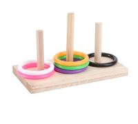 Mipcase Juego de Juguetes de Anillo para Loros de Madera Beige, Masticable y Práctico, Accesorio de Entrenamiento Adecuado para Pájaros Domésticos Color Aleatorio