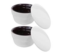 Mipcase Juego de Taza de Espresso de Porcelana Apilable 2 Piezas con Tapa Cuenco Medidor de Degustación de Café de Cerámica para Cata Profesional y Uso en Cocina Doméstica