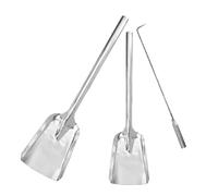 Mipcase Juego de utensilios para chimenea de acero, pala para cenizas y gancho de fuego, juego de 3 piezas, diseño elegante, para uso interior