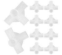 Mipcase Junta de Plástico para Barra de Armario 10 Piezas 4 Vías Diámetro Interior 13 MM Accesorios para Gabinetes y Zapateros Uso Doméstico y Comercial