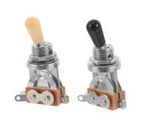 Mipcase Kit Cableado Selector 3 Posiciones para Guitarra Eléctrica 2 Unidades con Perillas Metálicas Plata y Cabezas Negras y Beige Potenciómetro Volumen y Circuito Activo de Bajos