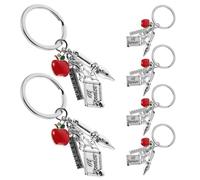 Mipcase Llaveros de Aula para Regreso a Clases Set de 6 Piezas Diseño Escolar Llavero Práctico y Decorativo para Estudiantes Obsequio Mayor para Maestros y Adolescentes