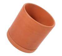 Mipcase Maceta de Terracota Cilíndrica Transpirable con Drenaje para Suculentas y Plantas Verdes Maceta Mediana Reutilizable para Interior y Exterior para Suculentas con Platillo de