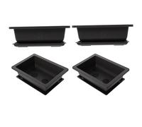 Mipcase Maceta para Suculentas Maceta de Plástico para Bonsái Rectangular con Plato, Negro, con Bandeja para Cactus y Plantas Pequeñas, para Oficina y Hogar