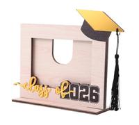 Mipcase Marco de Fotos Decorativo de Graduación, Marco de Fotos de Madera para Graduados, 20,00x15,00x5,40cm, Beige, con Protección ضد Arañazos y Esquinas Suaves, para Graduados