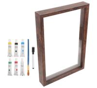 Mipcase Marco de Recuerdo para Recién Nacidos con 4 Compartimentos | Madera y Acrílico, Estilo Nórdico Minimalista, Kit con Pintura, Tinta y Bandeja