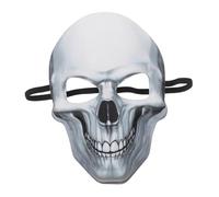 Mipcase Máscara De Calavera Que Brilla En La Oscuridad. Máscara De Vestuario Máscaras De Halloween Para Hombre Máscara Led Adulto Disfraz De Máscara Esqueleto Cráneo Eva Blanco